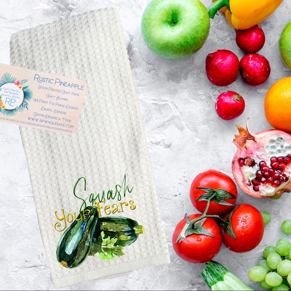 Squash Your Fears Waffle Weave Towel